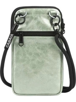 Étui téléphone Riverdale vert uni en simili cuir avec un cordon noir