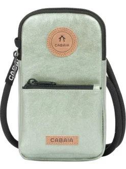 Étui téléphone Riverdale vert uni en simili cuir avec un cordon noir