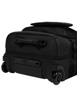 Valise noire unie souple avec plusieurs anses de transport et zips