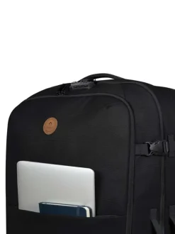 Valise souple Berlin large noire unie avec 2 roues et 1 serrure