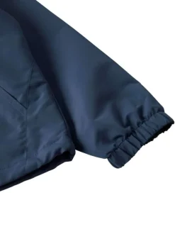 Veste imperméable marine unie pourvue d'une capuche et de manches longues