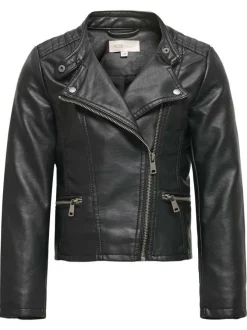 Veste perfecto noire unie à coupe ajustée, col à revers et à manches longues