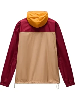 Veste bordeaux unie avec une coupe droite et un col à capuche