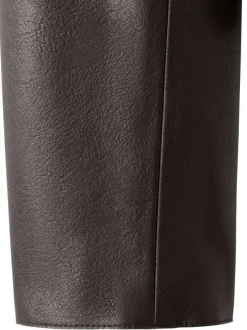 Veste chocolat unie avec une coupe droite et un col à revers cranté