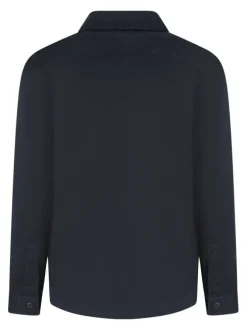Veste en coton marine avec poches poitrine et logo de la marque brodé
