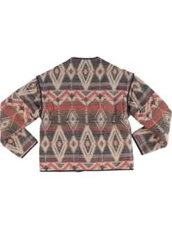 Veste en coton multicolore ornée de motifs ethniques avec un col v
