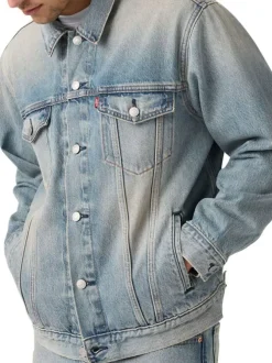 Veste en coton stone à coupe ajustée pourvu d'un col à revers
