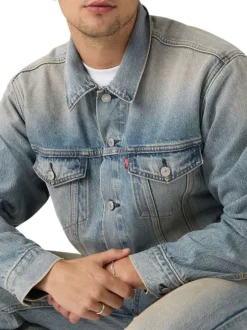 Veste en coton stone à coupe ajustée pourvu d'un col à revers