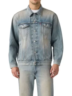 Veste en coton stone à coupe ajustée pourvu d'un col à revers