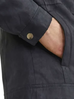 Veste perfecto noire à coupe ajustée pourvue d'un col officier à pression