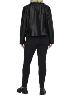 Veste perfecto noir pourvue d'une coupe ajustée et d'un col à revers