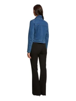 Veste Stone en jean à coupe ajustée col cranté et à manches longues