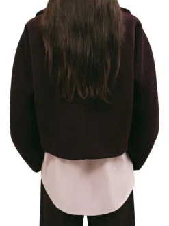 Veste violette unie avec une coupe oversize et un col à revers