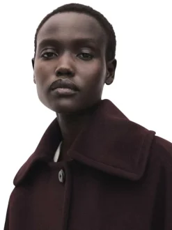 Veste violette unie avec une coupe oversize et un col à revers